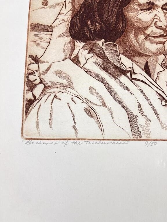 Artwork by Marta Arat, Governor of the Tarahumaras, Made of Etching