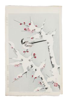 Shin hanga - Snowy plum branches - Nakamura Shundei