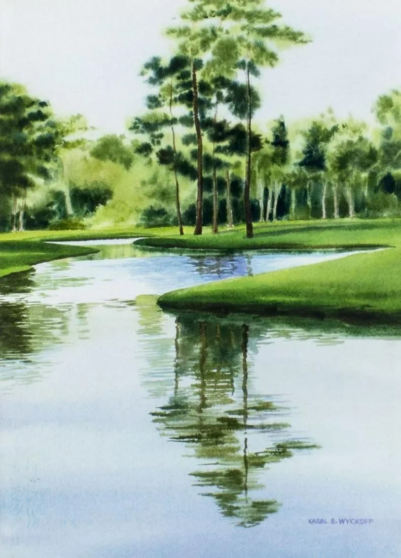 Artwork by Karol B. Wyckoff, Marsh Landscape, Made of watercolor on paper
