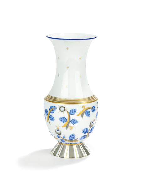 a vase with blue paintwork by Otto Prutscher, 1926