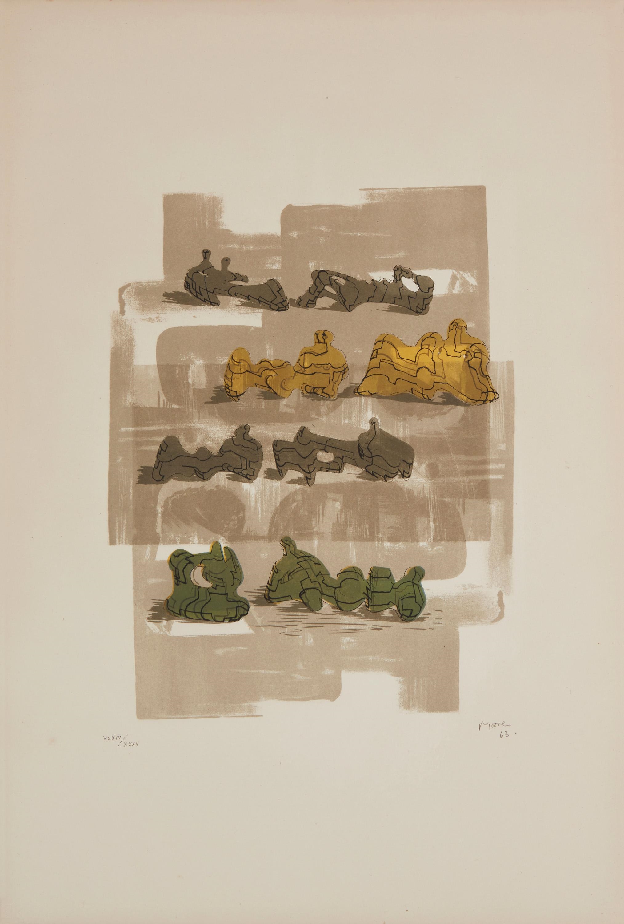 Felix H. Man | Eight Reclining Figures with Architectural Background ...
