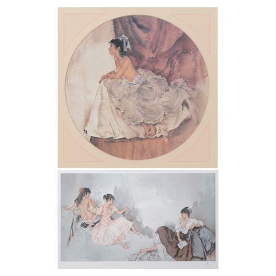 William Russell Flint | Semi-clad fisher girl on the shore | MutualArt