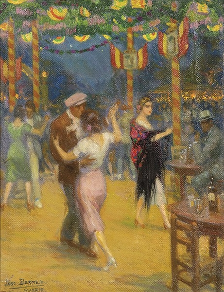 Artwork by Jose Bermejo, Feria de San Isidro., Made of Oil on canvas