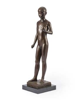 Boy with an apple by Yasutake Funakoshi, 1965