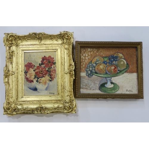 A LOT COMPRISING NINE WORKS, MAINLY STILL LIFES AND A PAINTING OF CATS FEEDING