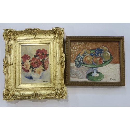 Artwork by George Cameron Foley, A LOT COMPRISING NINE WORKS, MAINLY STILL LIFES AND A PAINTING OF CATS FEEDING, Made of oils and watercolours