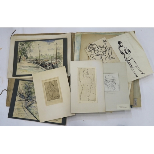 Artwork by George Cameron Foley, A LOT COMPRISING TWO PORTFOLIOS, Made of watercolours, etchings, drawings and paintings