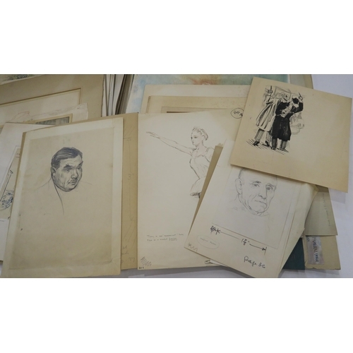 Artwork by George Cameron Foley, A LOT COMPRISING TWO PORTFOLIOS, Made of watercolours, etchings, drawings and paintings