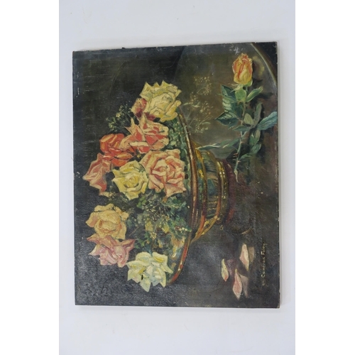 Artwork by George Cameron Foley, A LOT COMPRISING NINE WORKS, MAINLY STILL LIFES AND A PAINTING OF CATS FEEDING, Made of oils and watercolours