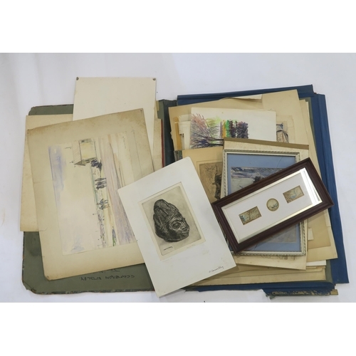 Artwork by George Cameron Foley, A LOT COMPRISING TWO PORTFOLIOS, Made of watercolours, etchings, drawings and paintings