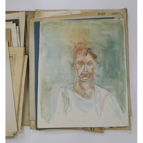 Artwork by George Cameron Foley, A LOT COMPRISING TWO PORTFOLIOS, Made of watercolours, etchings, drawings and paintings