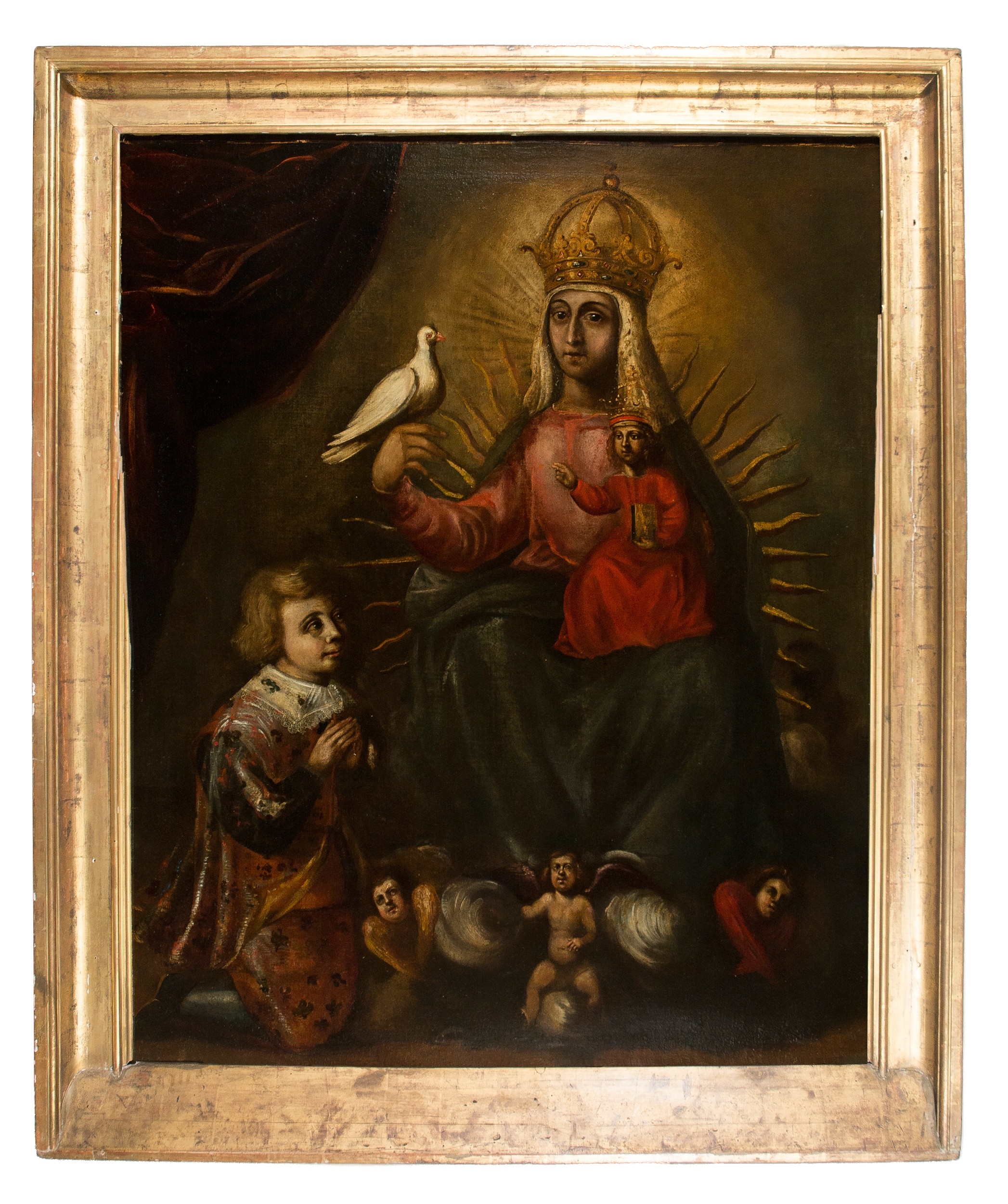 Madonna and Chile and donor by Colonial School, 17th Century, 17th -18th century