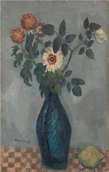 Still Life of Flowers with Lemon by Leonard McComb, 1953