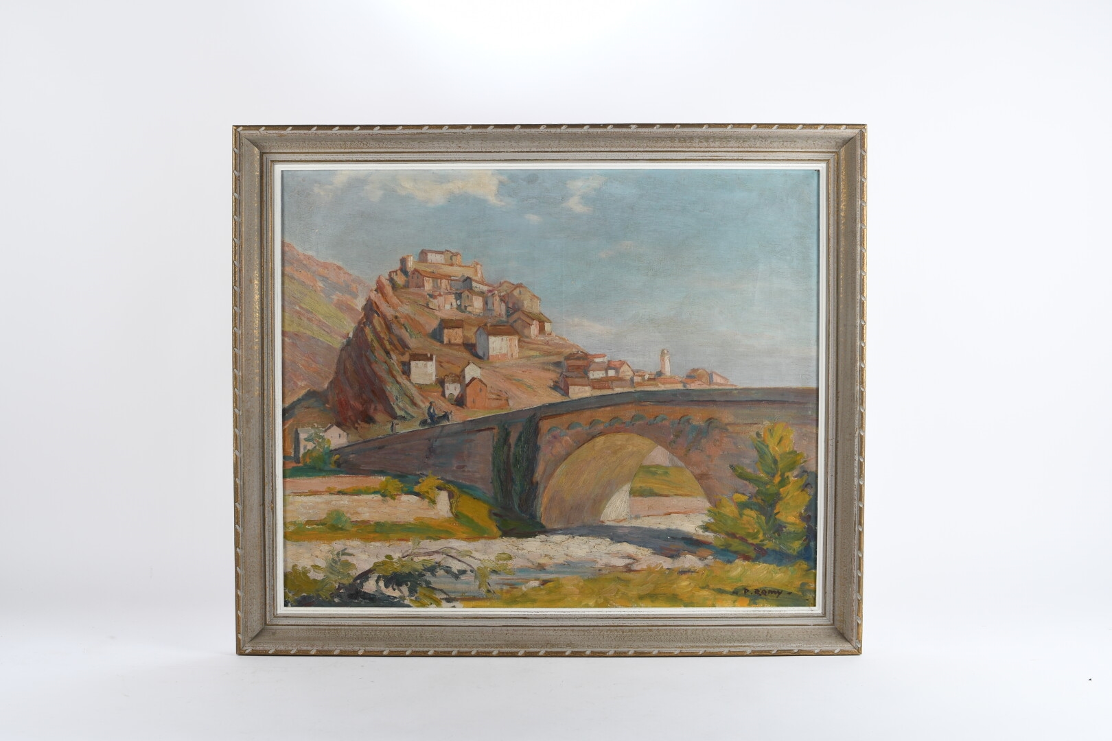 Paul Remy | Paysage corse au village et pont | MutualArt