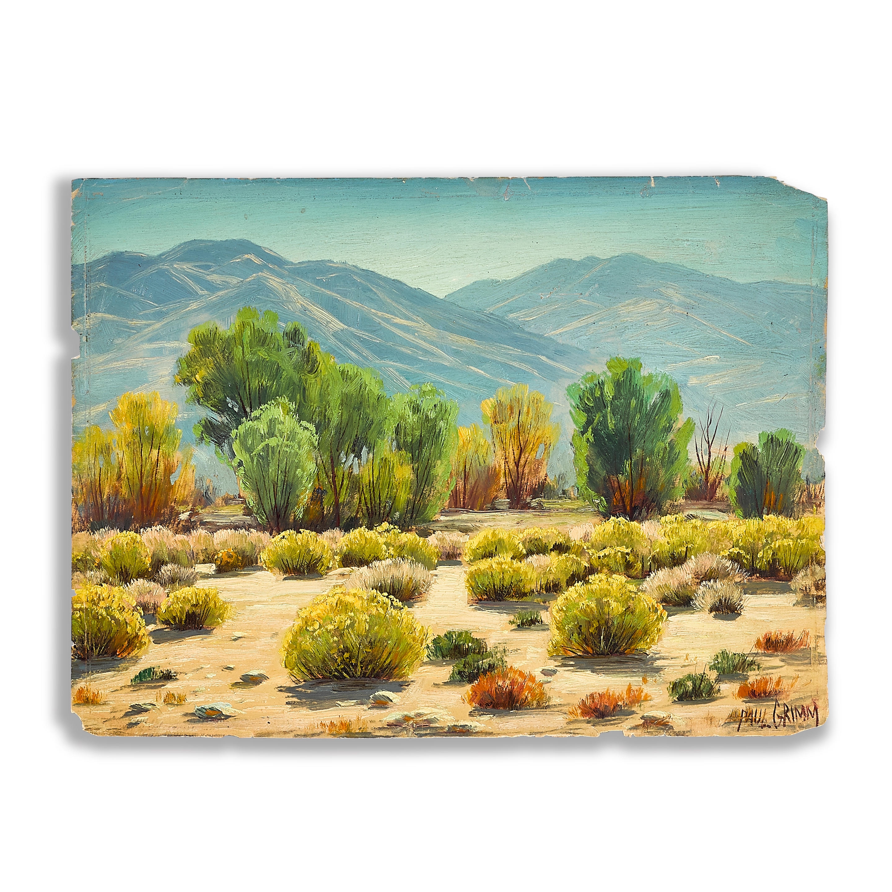 Artwork by Paul Grimm, Desert and Mountain Landscapes, Made of oil on board