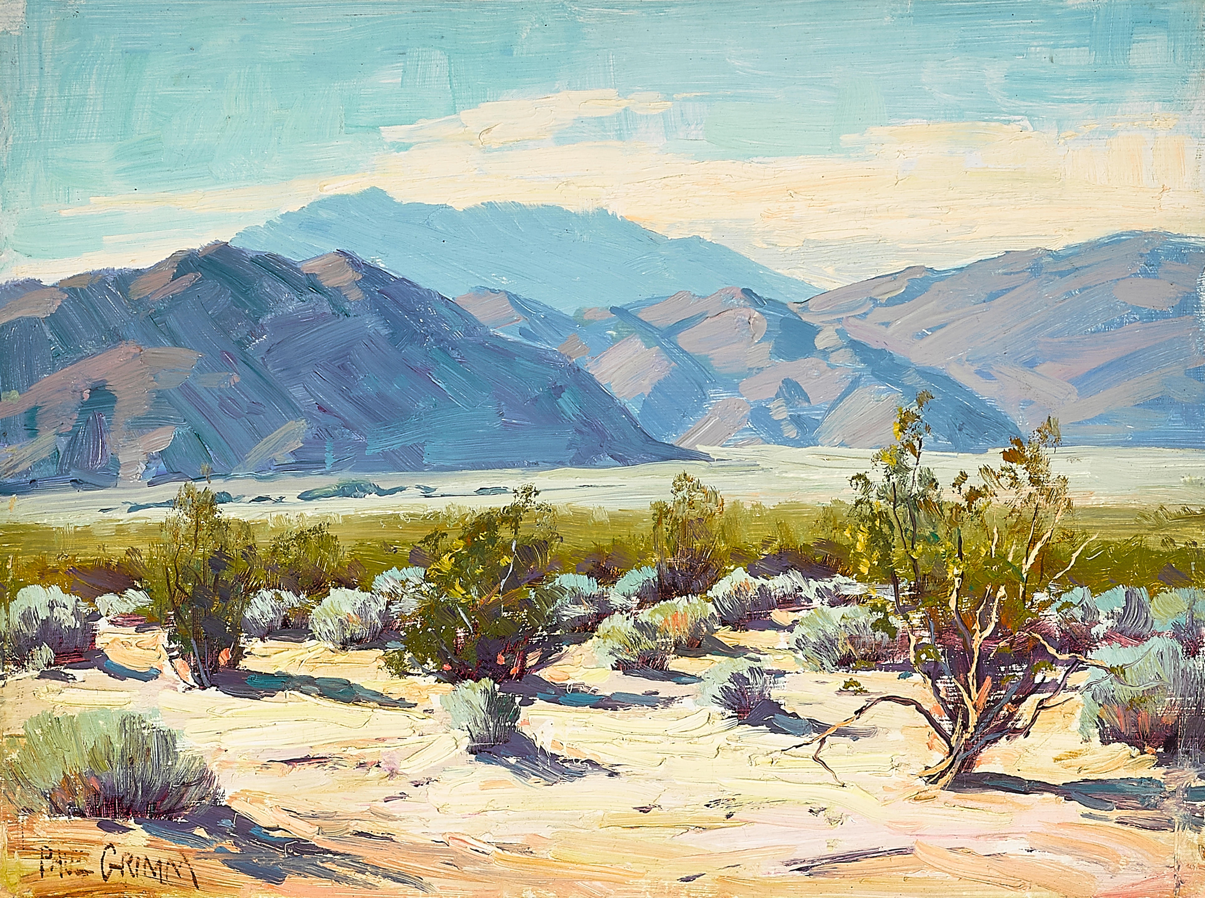 Artwork by Paul Grimm, Desert and Mountain Landscapes, Made of oil on board