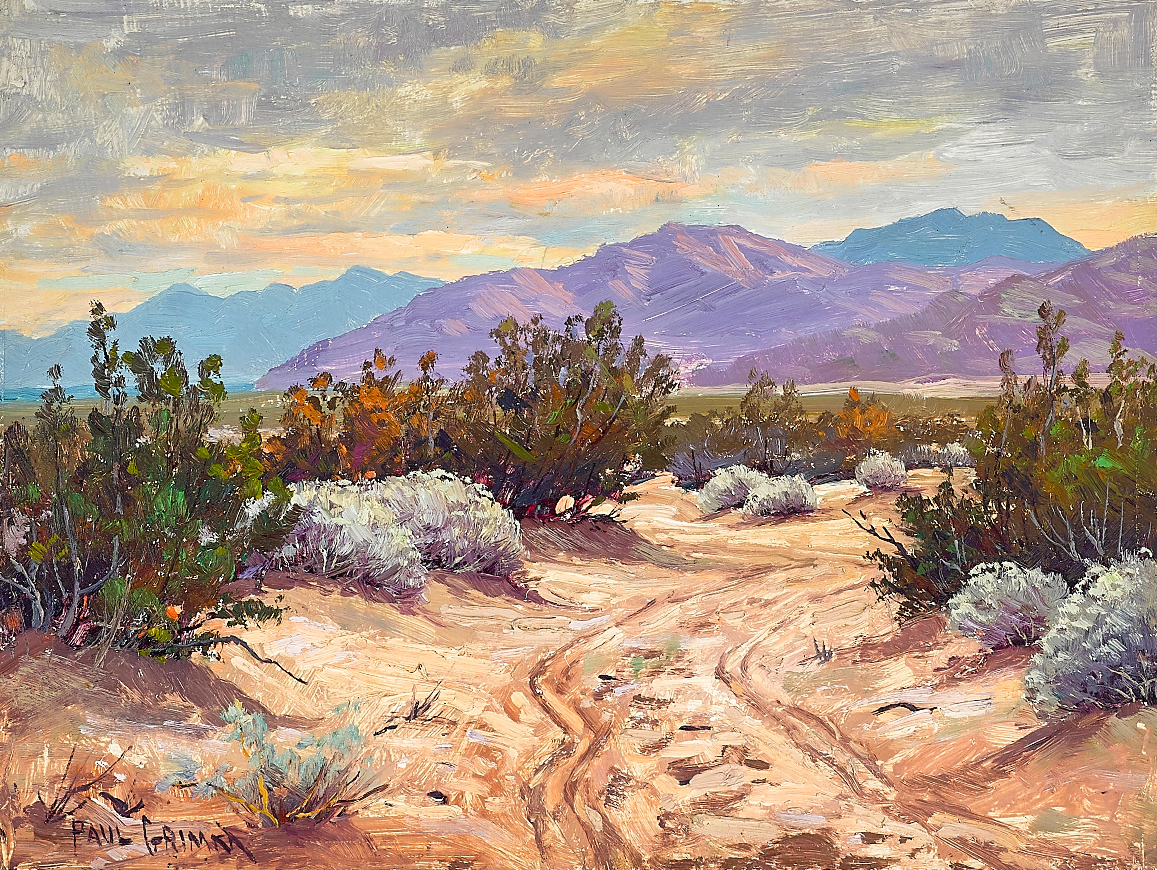 Artwork by Paul Grimm, Desert and Mountain Landscapes, Made of oil on board