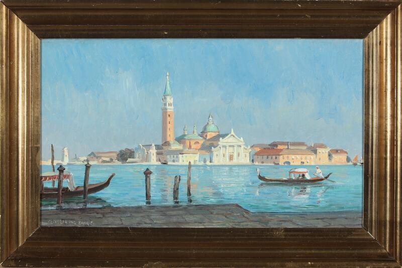 Artwork by Michael Bang-Sørensen, Scenery from a sunny Venezia, Made of Oil on canvas
