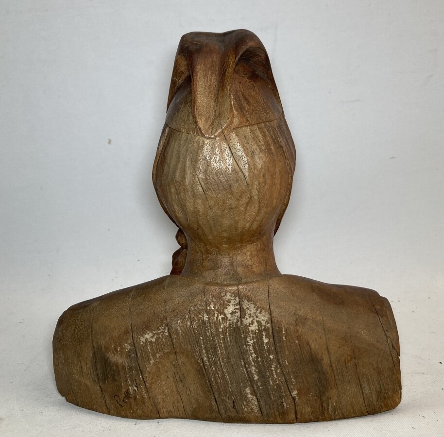 Henriette Porson Vieille Bigoud ne Buste En Bois Sculpt MutualArt