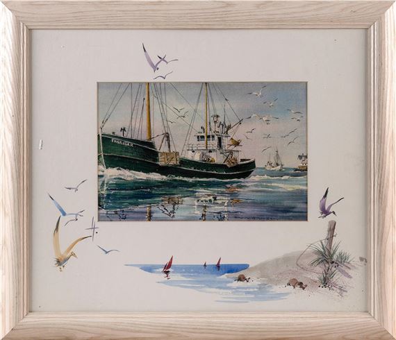 A fishing trawler. by John Hutchinson