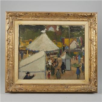 Sweden. Signerad Tivoli. Oil on canvas - Bengt Crantz