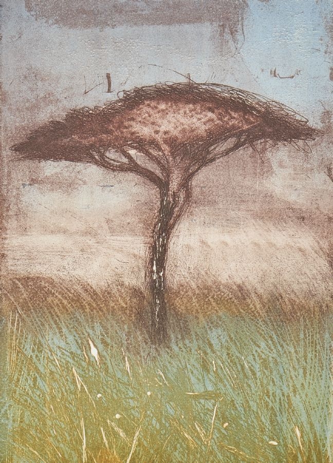 Artwork by Urban Sjöberg, Afrikansk Träd, Made of COLOUR ETCHING