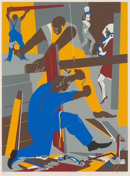 Builders #3 by Jacob Lawrence, 1974