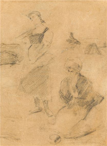 Sketch for the painting "Aniol Panski" by Aleksander Gierymski, circa 1889