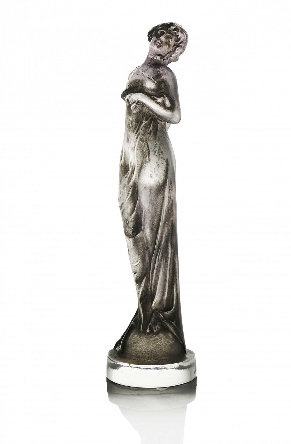 a Moyenne Voilee glass statue by René Lalique, designed circa 1912