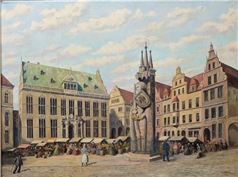 Market in the town of Bremen - Carl Clausing