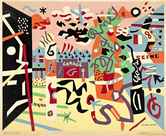 ポスター アート Hot Still-Scape for Six Colors（スチュアート デイビス） 額装品 アルミ製ハイグレードフレーム