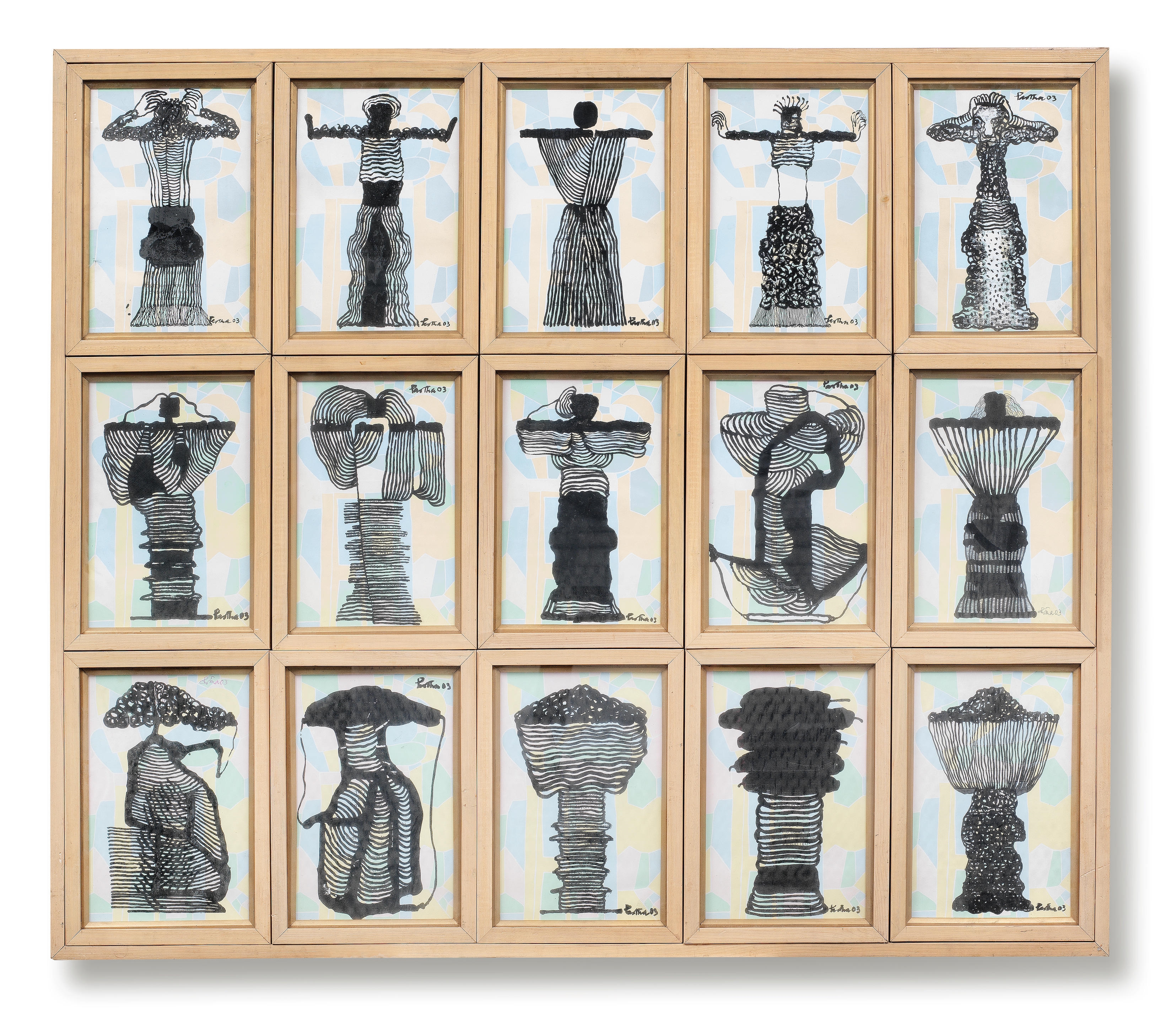 Artwork by Partha Pratim Deb, Untitled, Made of ink on printed paper on board