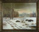 Wildschweine in Winterlandschaft by Karl Hans Boese