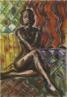 Seated nude - Pakistani School, 21st Century