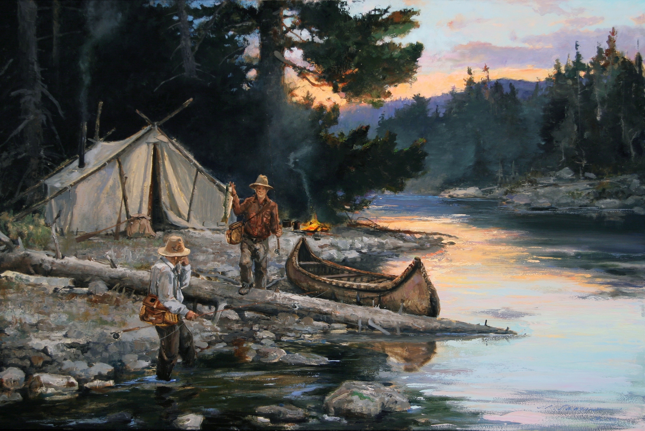 Artwork by Luke Frazier, Evening Prize, Made of oil on board