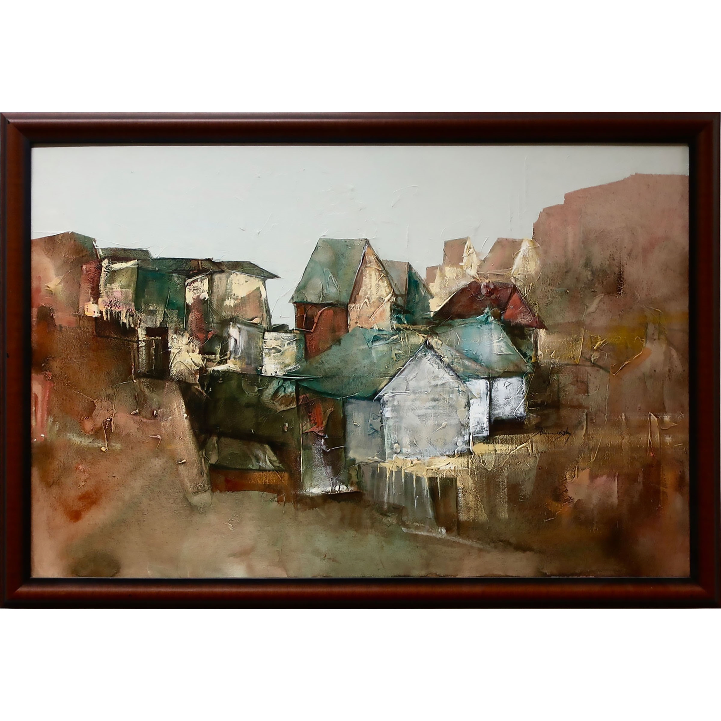 Artwork by Julius Damasdy, VILLAGE STUDY, Made of OIL ON CANVAS