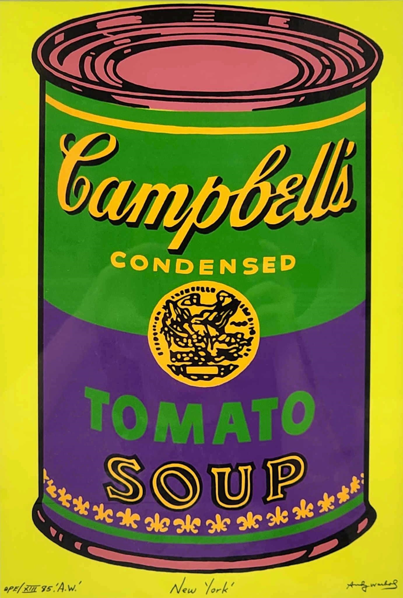 Campbell's Soup, (Pink on Yellow) by Andy Warhol