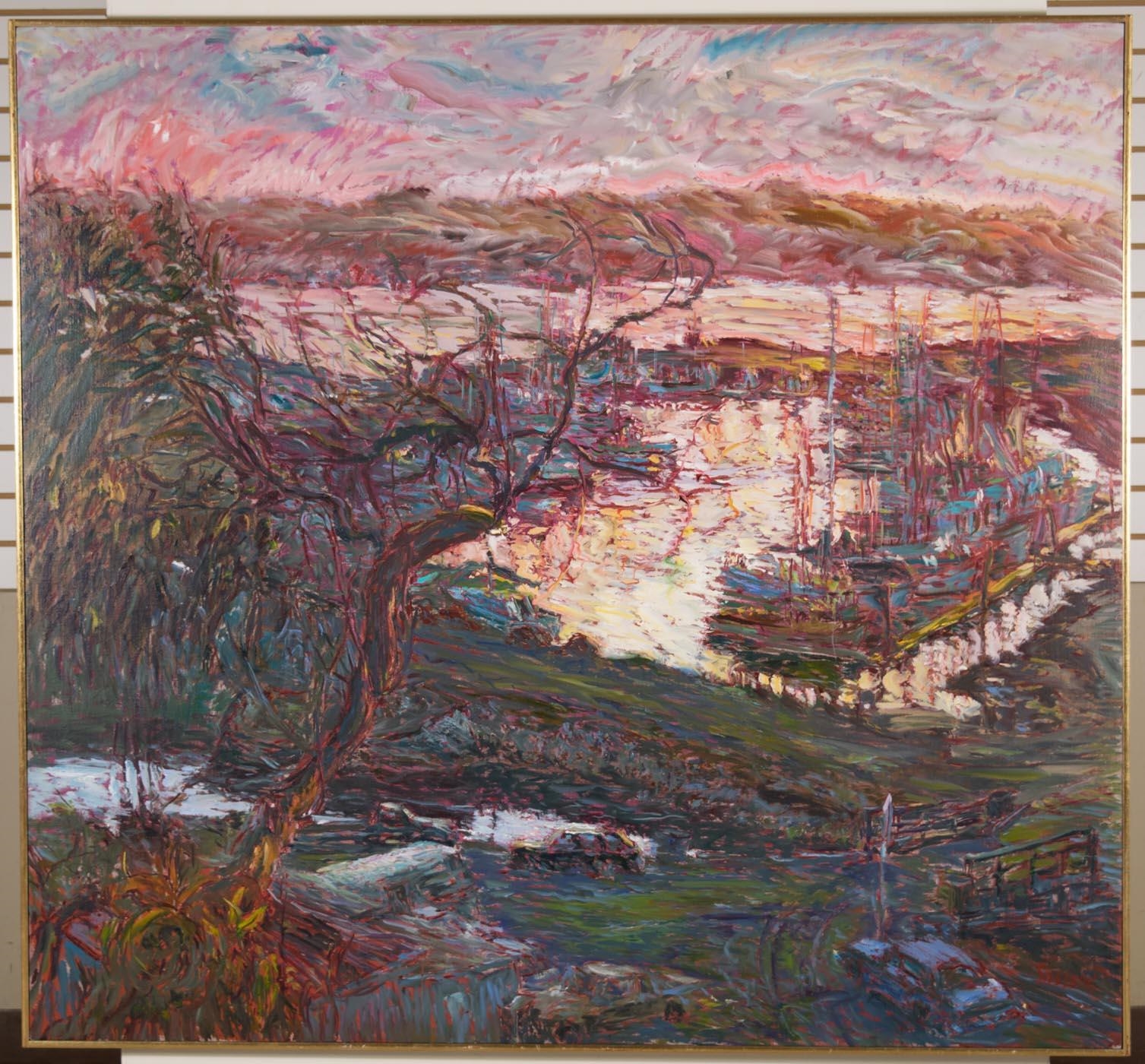 Artwork by Marco Sassone, "Bodega Reach," river landscape, Made of Oil on canvas