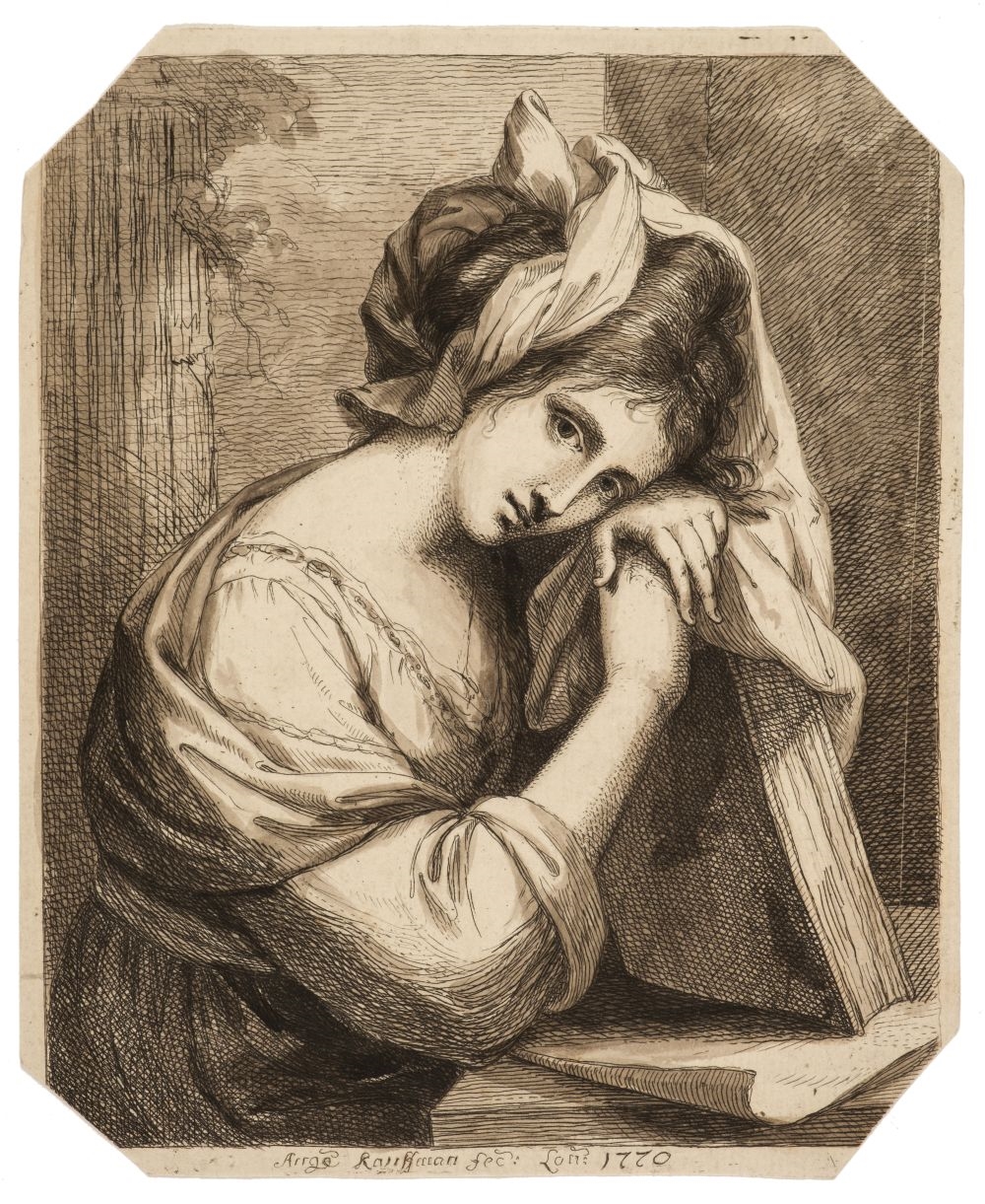 Woman Resting Her Head on a Book by Angelica Kauffmann, 1770