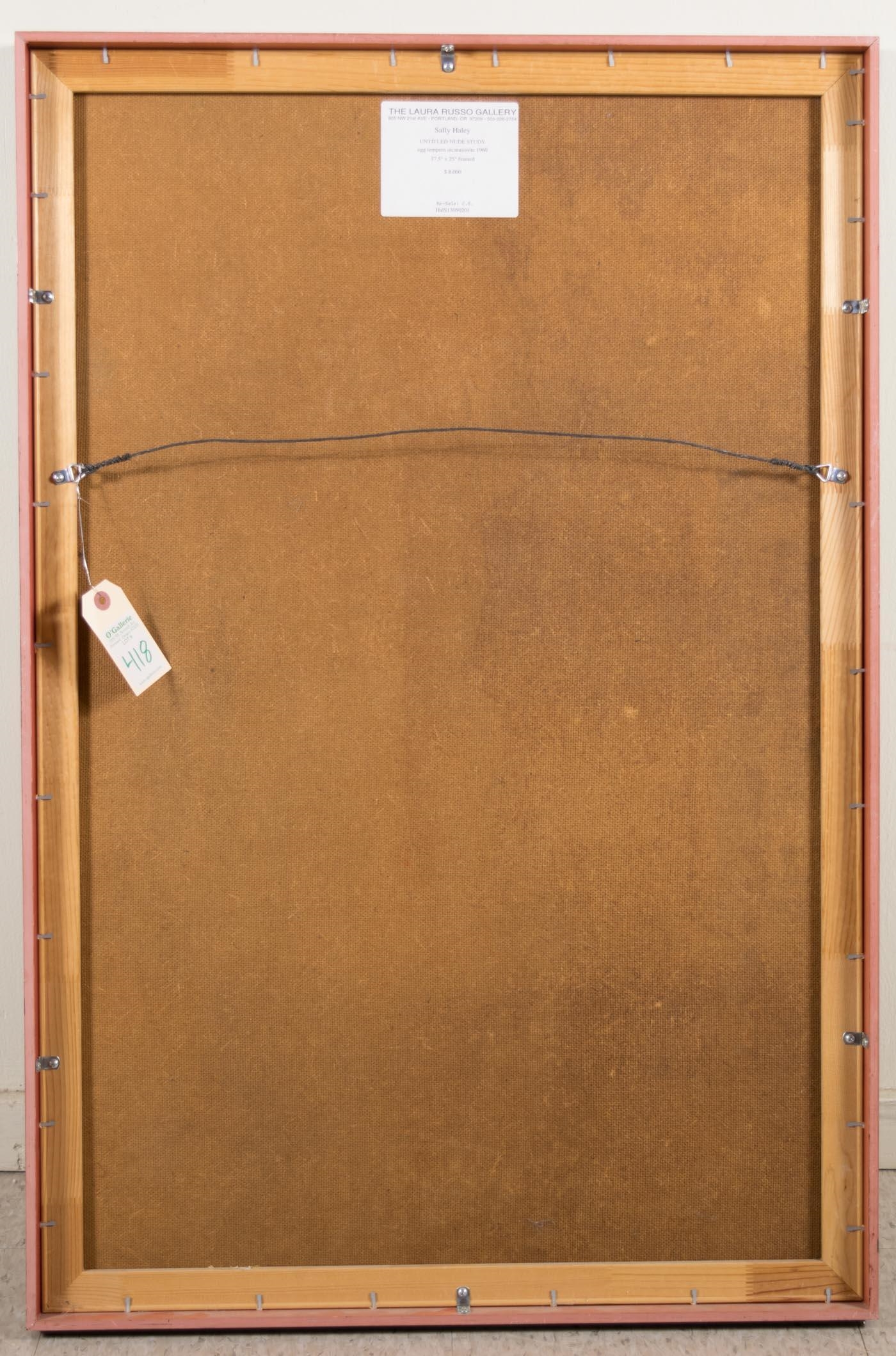 Artwork by Sally Haley, Standing nude, Made of Egg gouache on board