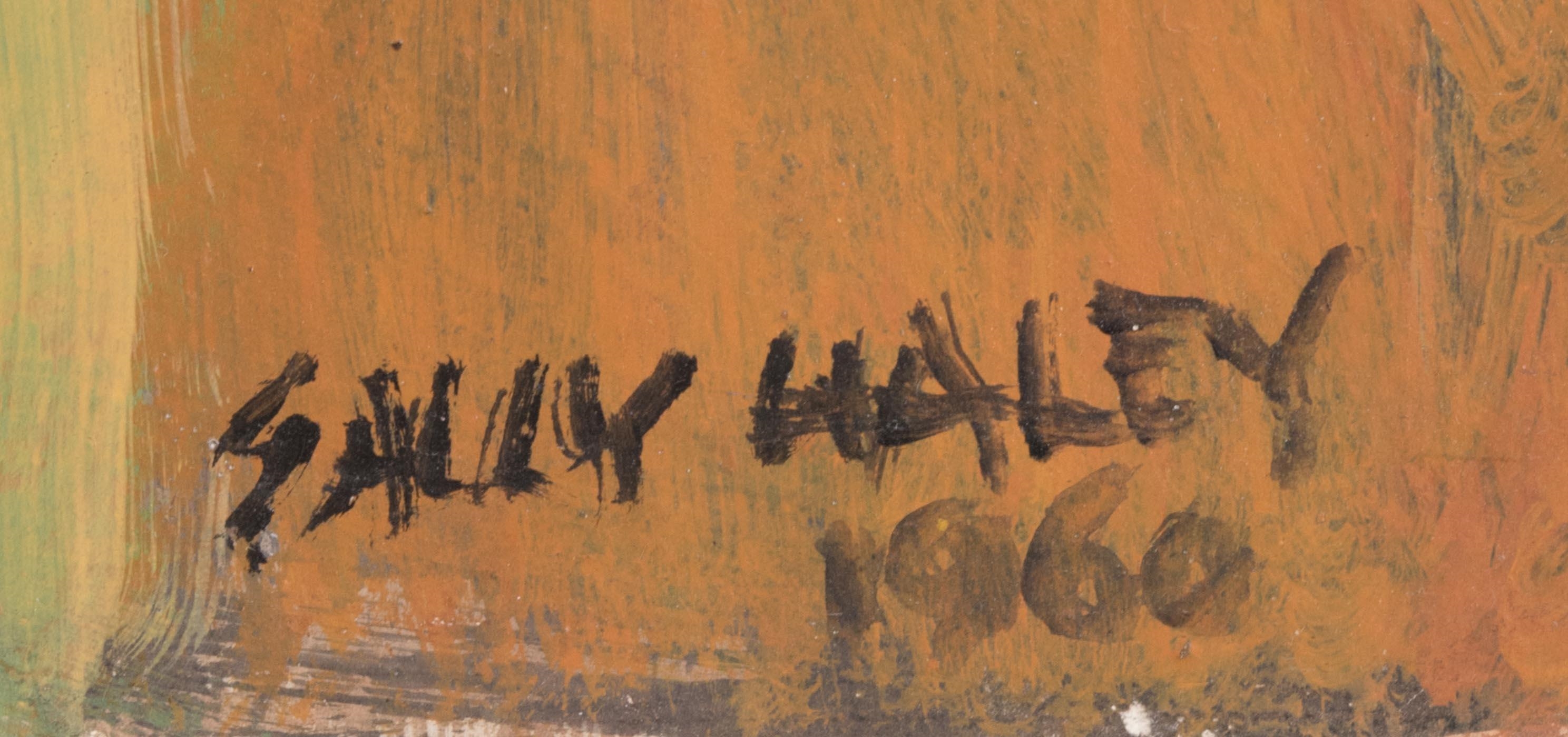 Artwork by Sally Haley, Standing nude, Made of Egg gouache on board