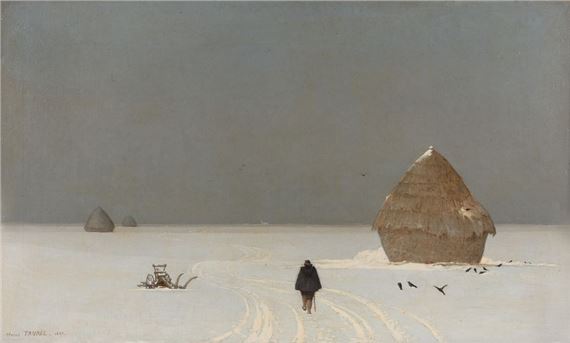 The millstone in winter by Henri Taurel, dated 1887