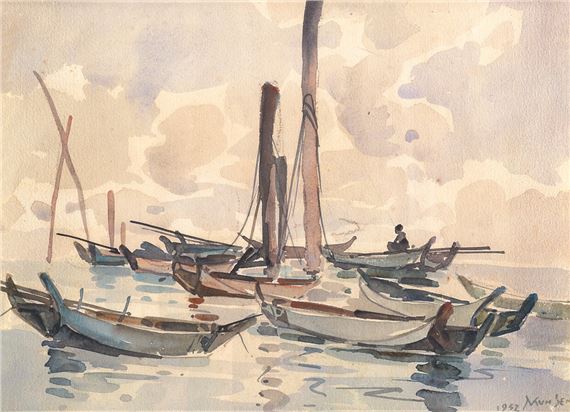 Untitled (Boats) by Yong Mun Sen, 1952