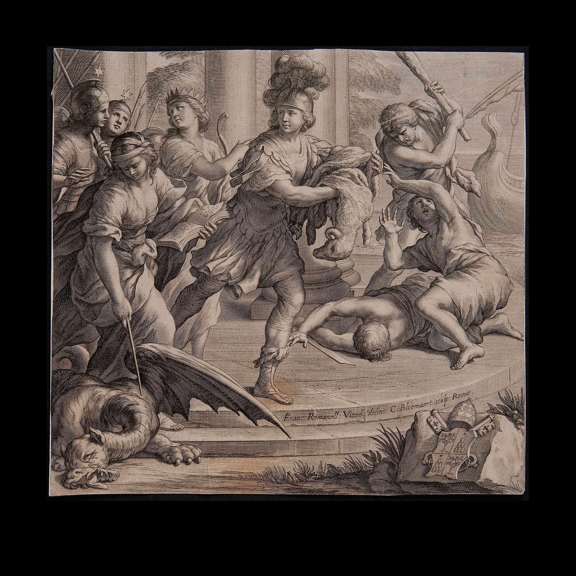Jason escapes from Colchis with the Golden Fleece by Cornelius Bloemaert II, 17th century