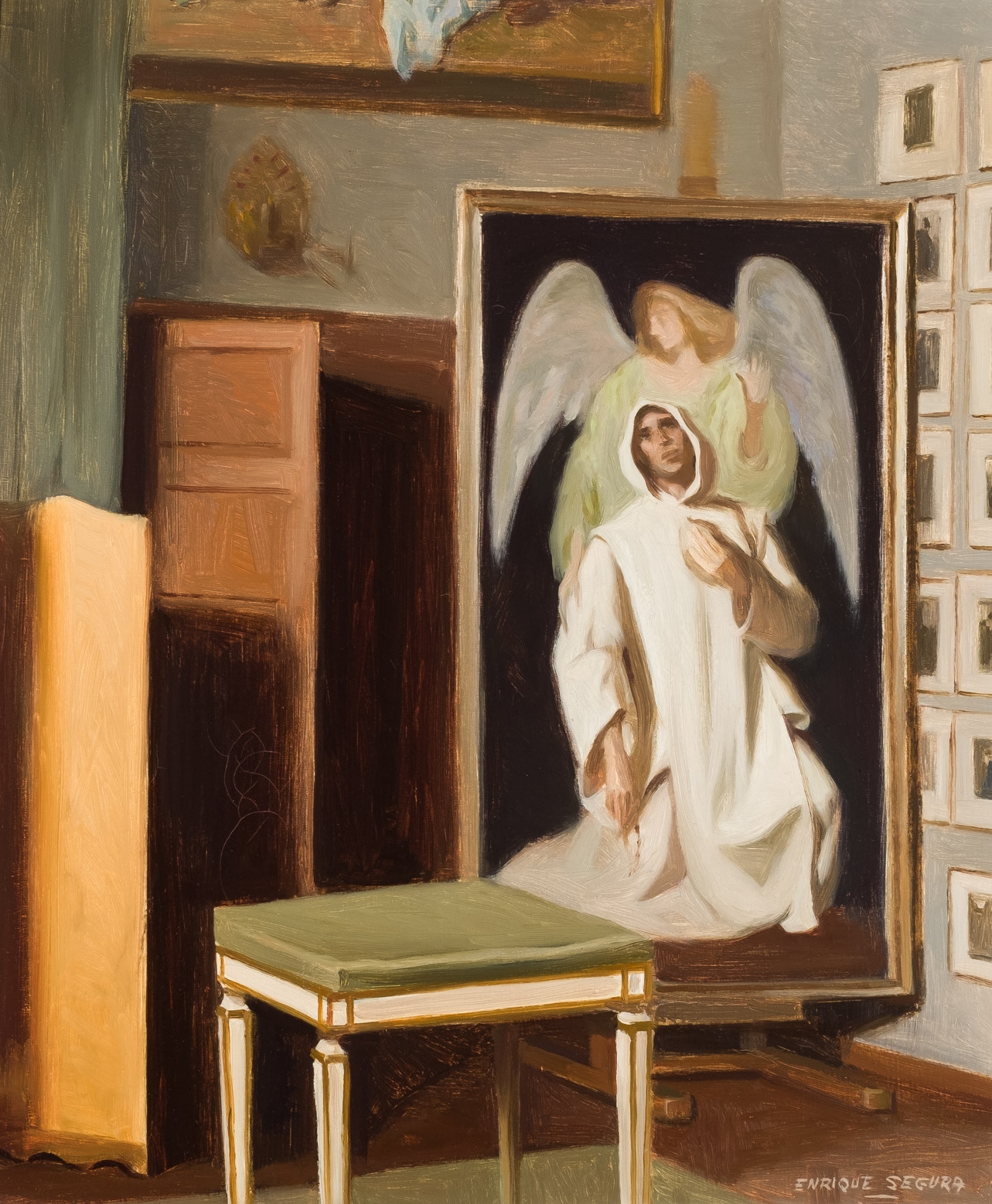 Artwork by Enrique Segura, El estudio, Made of Oil on canvas