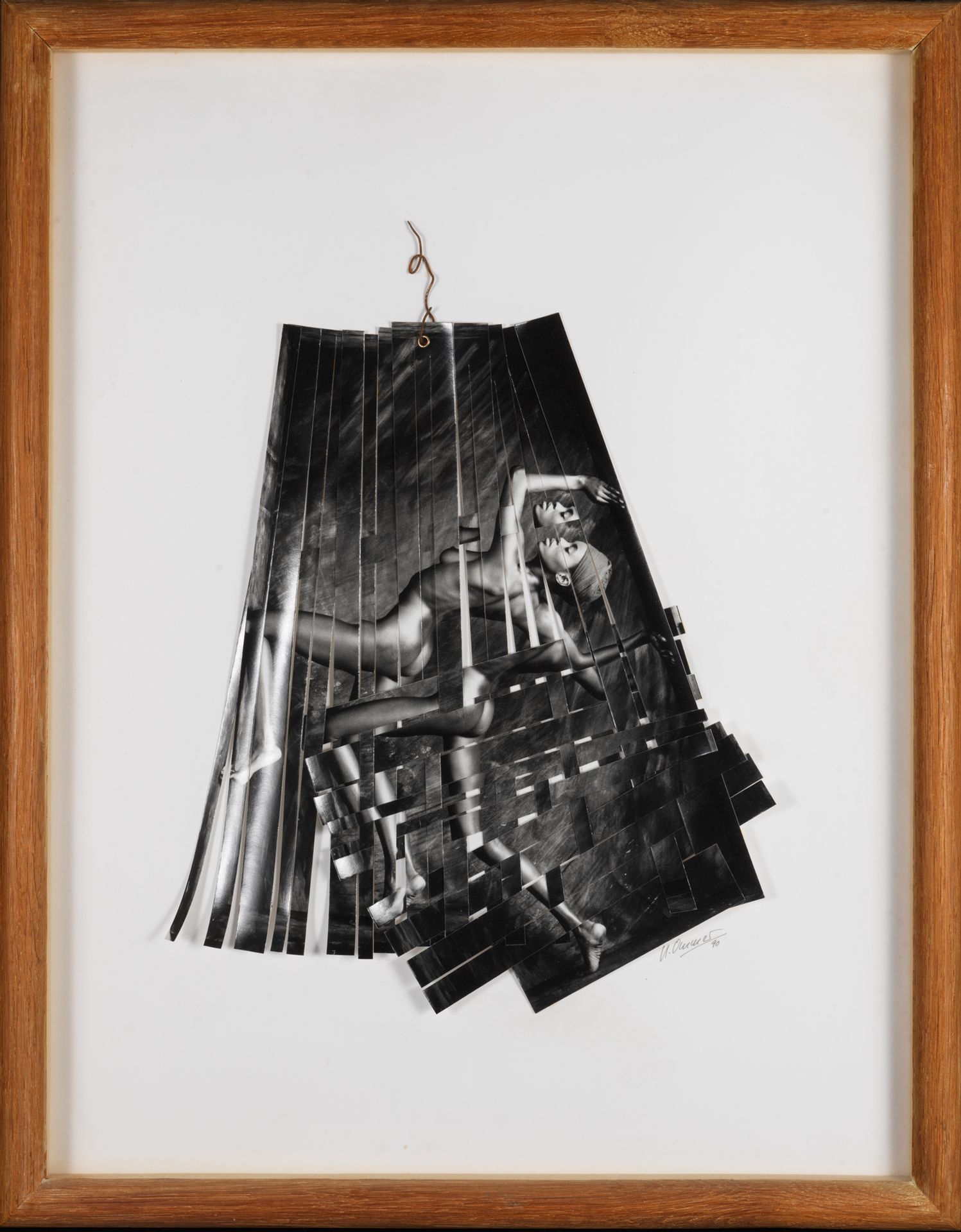 Artwork by Uwe Ommer, Untitled, Made of Photographic prints cut and assembled, metal (eyelet) and string affixed to paper
