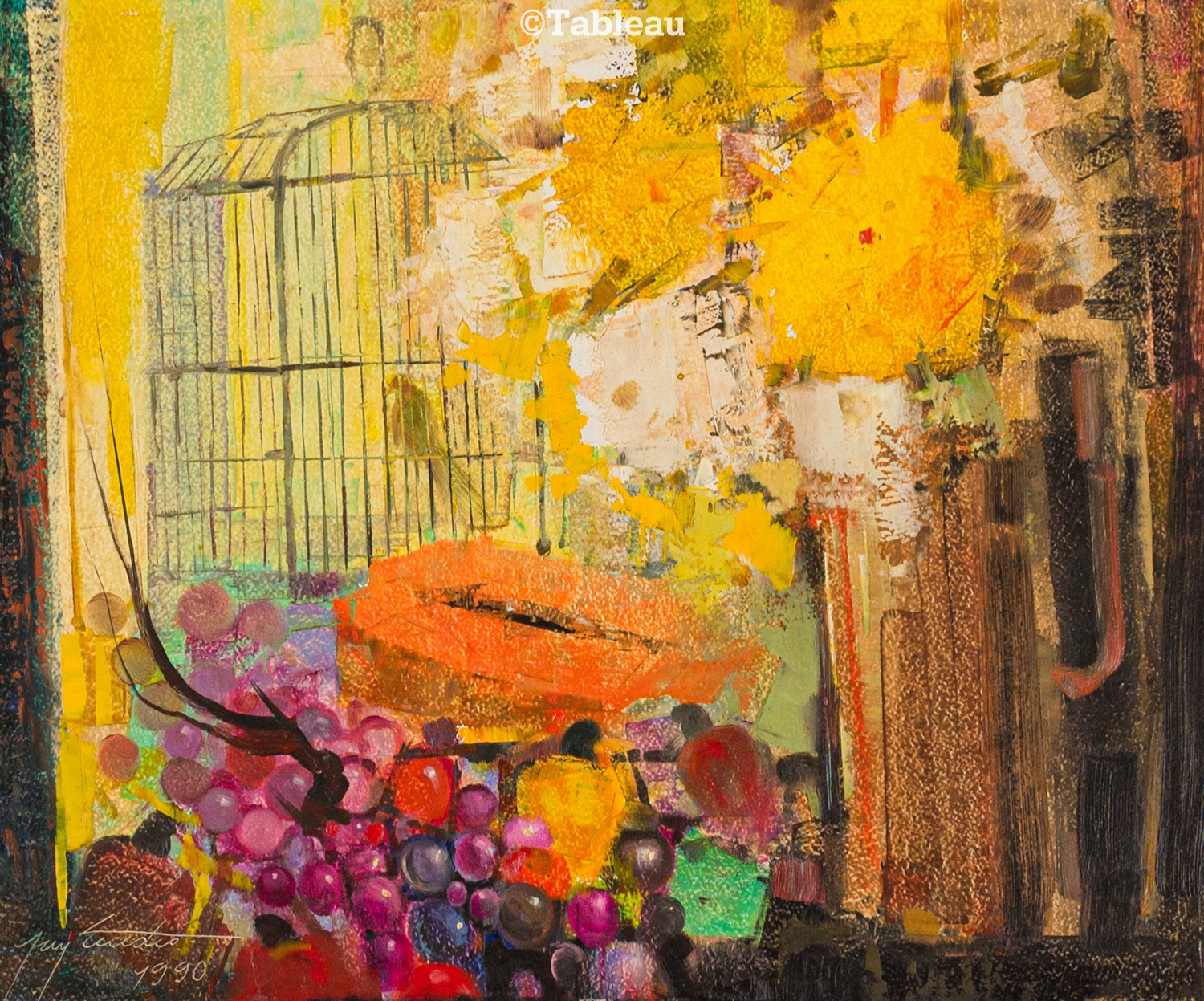 Artwork by Ney Tecídio, Composição, Made of oil on plate