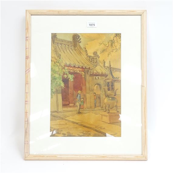 Chinese theatre scene by Laurence Henry Forster Irving