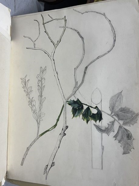 Artwork by Claudine Sebire, Lot of drawings, Made of pencil, gouache, watercolor