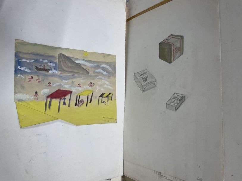 Artwork by Claudine Sebire, Lot of drawings, Made of pencil, gouache, watercolor